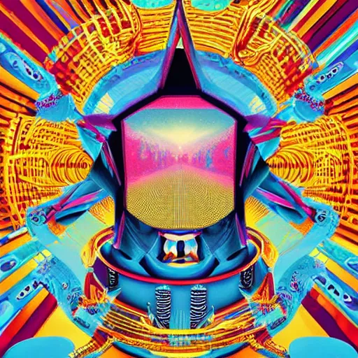 Image similar to album cover design design depicting the alter to the ai machine gods, by jonathan zawada, pi - slices, and tristan eaton, digital art