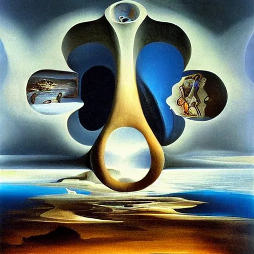 Image similar to A portal to another universe by Salvador Dali