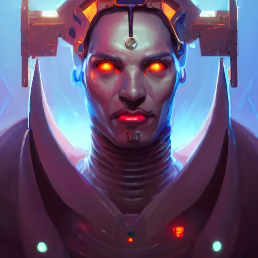 Image similar to a portrait of a handsome cybernetic egyptian god, cyberpunk concept art by pete mohrbacher and wlop and artgerm and josan gonzales, digital art, highly detailed, intricate, sci-fi, sharp focus, Trending on Artstation HQ, deviantart, unreal engine 5, 4K UHD image