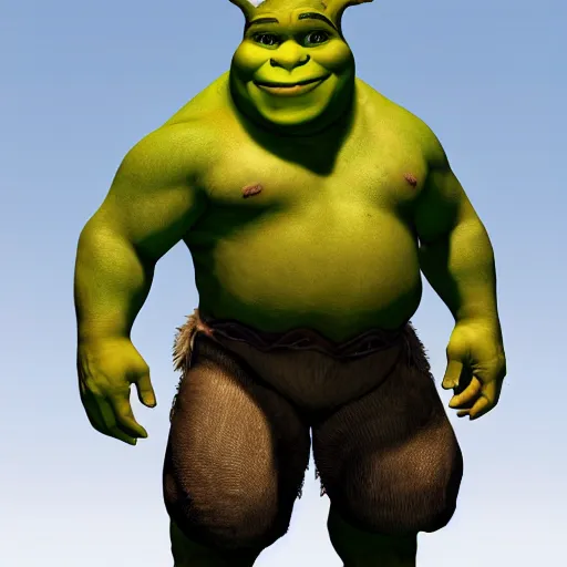 Image similar to shrek in final fantasy xiv, game graphics, clear, sharp, highly detailed