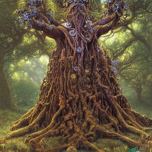 Prompt: ancient wise Treebeard tree Ent by Mark Brooks, Donato Giancola, Victor Nizovtsev, Scarlett Hooft, Graafland, Chris Moore