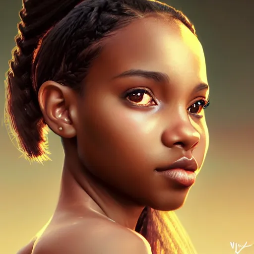 Image similar to a photorealistic hyperrealistic, bright brown eyes, light skinned african young girl, ponytail hair, flawless face, beautiful lips, cute face, gorgeous white veil, by wlop, artgerm, greg rutwoski, alphonse mucha, beautiful dynamic dramatic low - light moody lighting, cinematic atmosphere, artstation, concept design art, octane render, 8 k