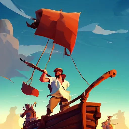 Image similar to painting treasure on sea of thieves game smooth median photoshop filter cutout vector, behance hd by jesper ejsing, by rhads, makoto shinkai and lois van baarle, ilya kuvshinov, rossdraws global illumination