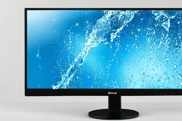 Image similar to 16:9 monitor with splashes of water on the screen