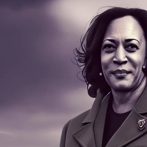 Image similar to kamala harris as a soldier on d - day, intricate detail, volumetric lighting, epic composition, hyper detailed, ultra realistic, sharp focus, octane render, volumetric, ray tracing, sense of awe, swirling mist, 4 k