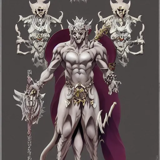 Image similar to Goetia, King of 72 Demon Gods, The Beast of Pity, Fate character design, Concept art by Takeuchi Takashi, trending on cgsociety