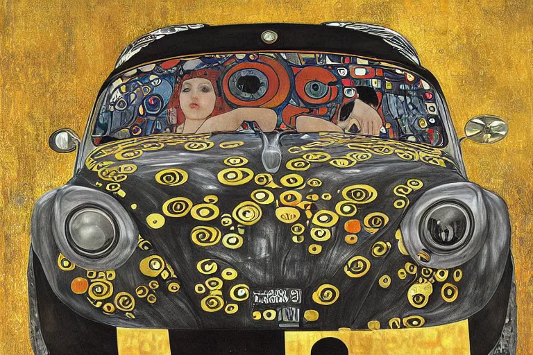 Image similar to gustav klimt vw beetle