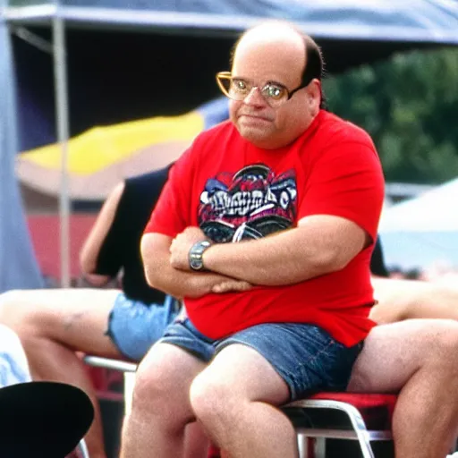 Prompt: george costanza at the vans warped tour