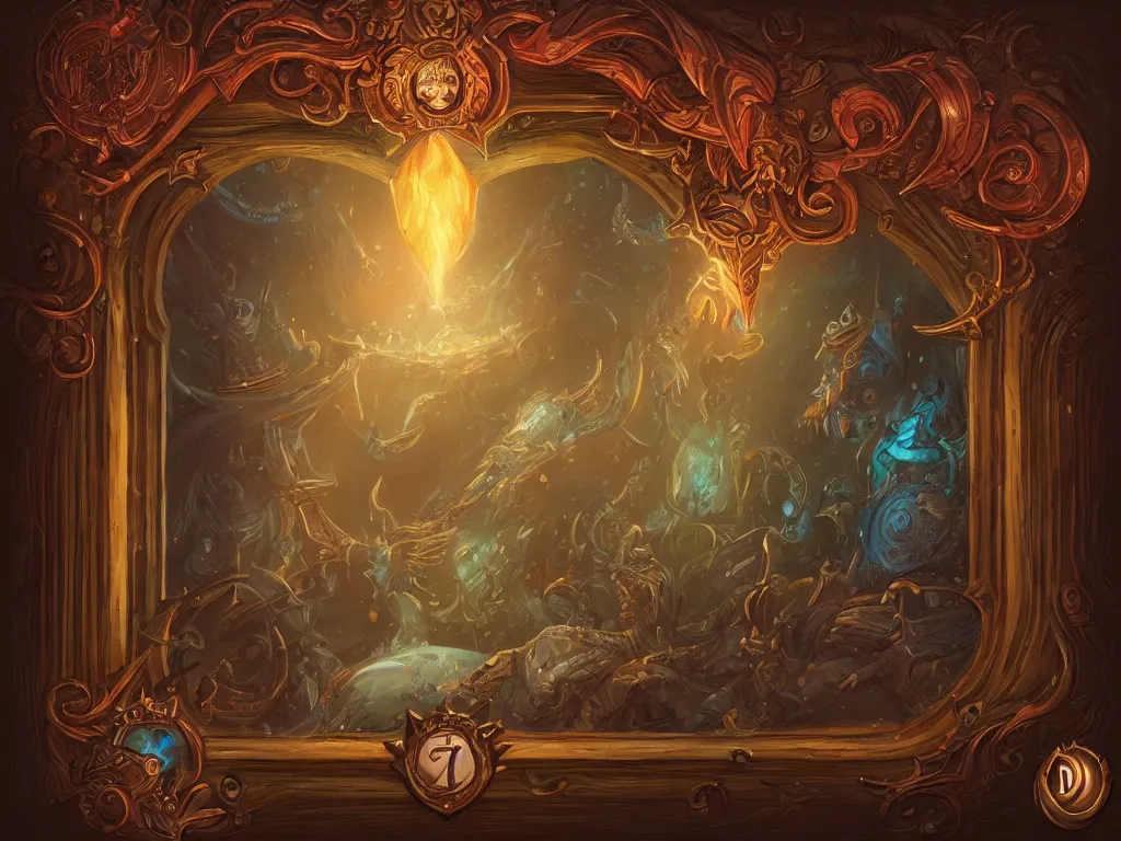 Image similar to book decorative border frame, d & d, fantasy, intricate, elegant, highly detailed, digital painting, artstation, illustration, hearthstone