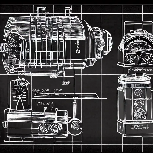 Image similar to detailed schematics to a time machine