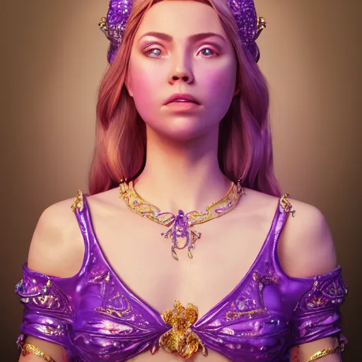 Image similar to portrait of wonderful princess of amethyst with fair skin, ornate 8 k gorgeous intricate detailed, accent lighting, dramatic light, octane render