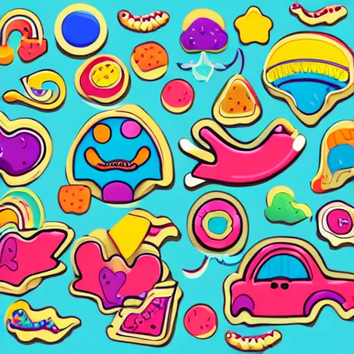 Image similar to a cute cookie, sticker, colorful, illustration, highly detailed, smooth and clean vector curves, no jagged lines, vector art, smooth