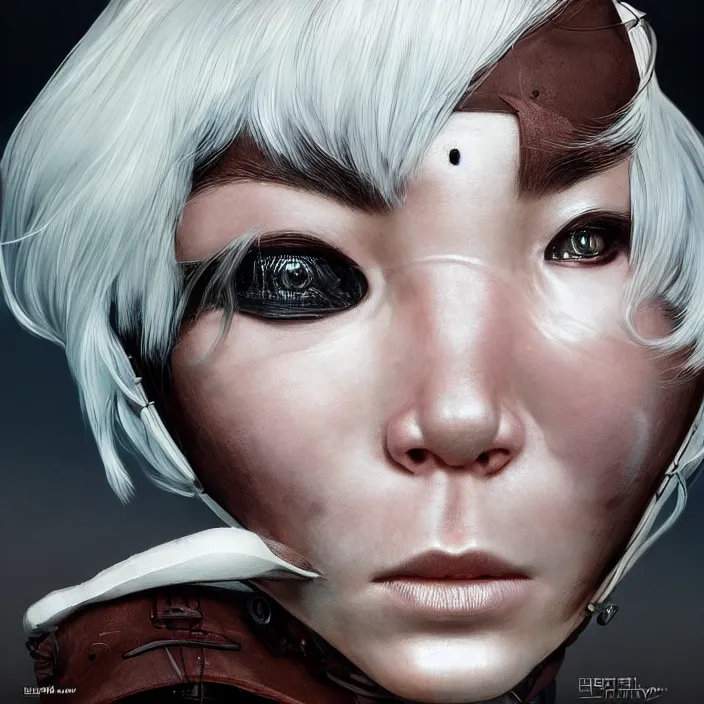 Prompt: hyper - realistic bjork leather cyborg - by tom bagshaw, by ilya kuvshinov, rtx rendering, octane render 1 2 8 k, maya, extreme high intricate details by wlop, digital anime art by ross tran, medium shot, close up shot, composition by sana takeda, dramatic lighting by greg rutkowski, 8 k, trending on artstation