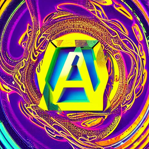 Image similar to a and w vaporwave logo, colorful, digital art, cosmic, 3 d high definition, trending on art station, photorealistic, high resolution, 8 k, octane, hyper detailed, insane details, intricate, elite, ornate, elegant trend, highly detailed and intricate, sharp focus, photography, unreal engine