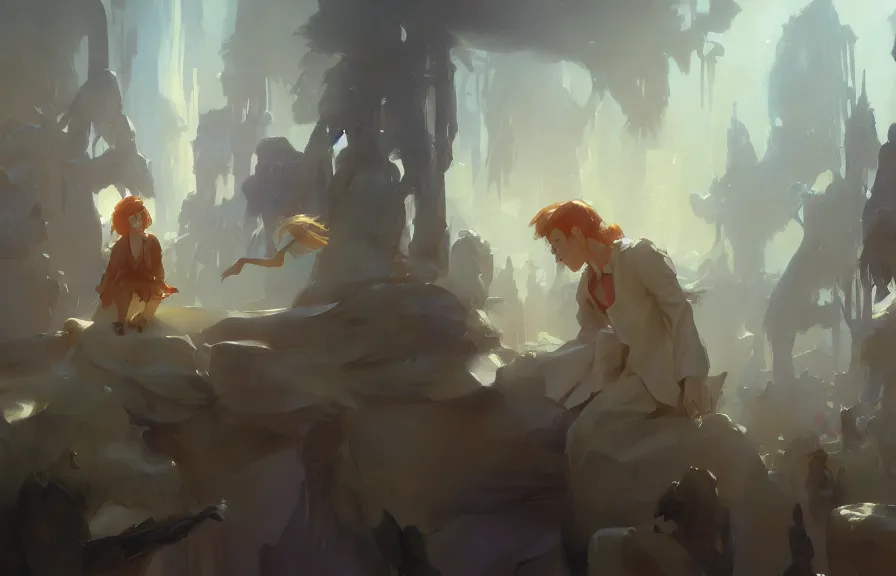 Prompt: greg manchess concept art of the surreal dream dimension, key visual, ambient lighting, highly detailed, digital painting, artstation, concept art, sharp focus, by makoto shinkai and akihiko yoshida and hidari and wlop and greg rutkowski