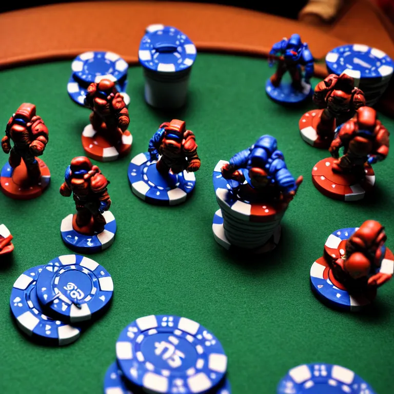 Image similar to starcraft style space marines in cmc armor playing poker 3 5 mm f 1 / 8 photograph