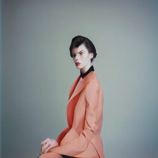 Image similar to realistic photoshoot for a new balenciaga lookbook, color film photography, portrait of a beautiful woman in style of Campbell Addy, 35mm, graflex