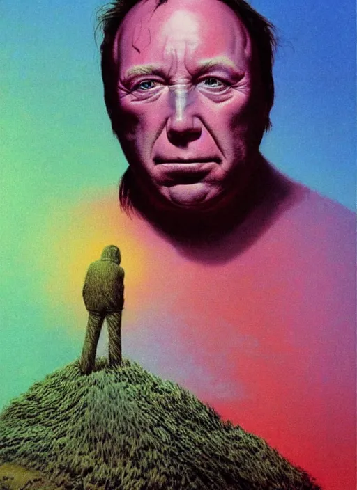 Image similar to alex jones by zdzislaw beksinski and lisa frank