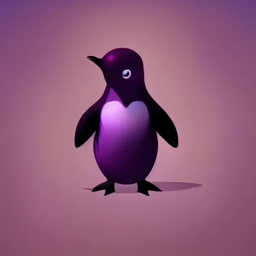 Prompt: purple penguin, character design, simple, dramatic lighting, digital painting, artstation, concept art, sharp focus, illustration, elegant, thousandskies art style