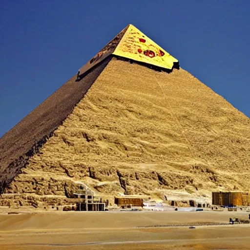 Image similar to 'a golden iluminati pyramid'