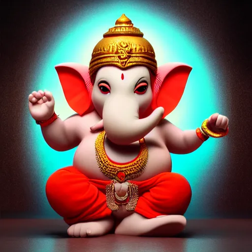 Prompt: ganesh as pixar cartoon character unreal engine, octane render, digital art, trending on artstation, 8 k, detailed, atmospheric, immaculate