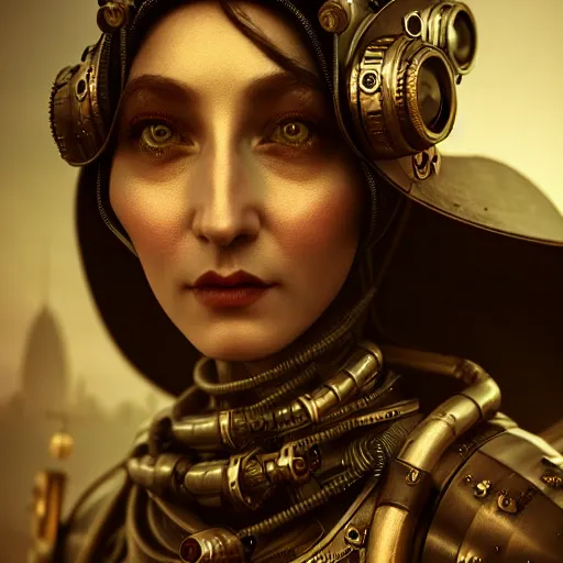 Image similar to dieselpunk robotic elvish empress, extremely detailed, hyperrealistic, intricate, soft light, fantasy, d & d, digital painting, art station, by wlop, octane render, unreal engine, 4 k