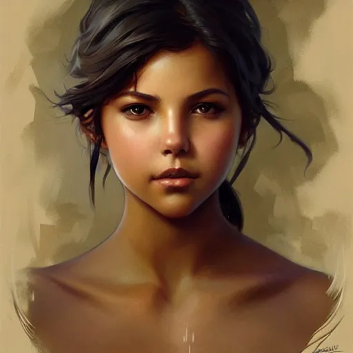 Prompt: beautiful natural isabela moner, intricate, elegant, highly detailed, digital painting, artstation, concept art, smooth, sharp focus, illustration, art by artgerm and greg rutkowski and alphonse mucha and loish and WLOP