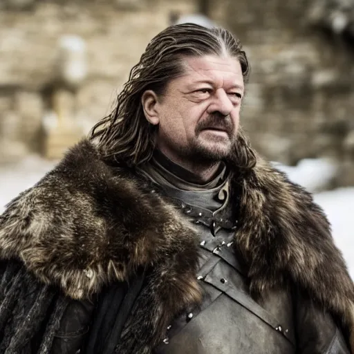 Image similar to Maisy Williams is Ned Stark in Game of Thrones,