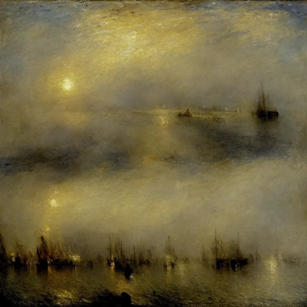Prompt: the harbour by turner