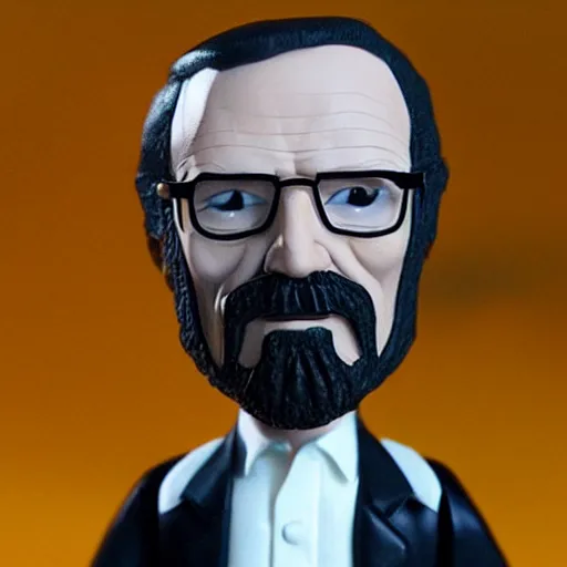 Image similar to billy crystal meth cosplay walter white, stop motion vinyl action figure, plastic, toy, butcher billy style