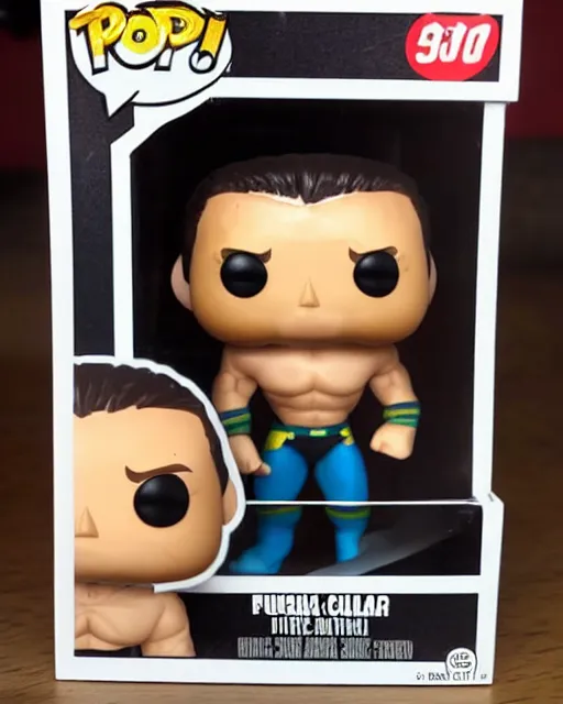 Image similar to A wrestler Funko Pop. Photographic, photography