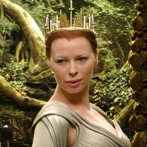 Image similar to rebecca ferguson as elf queen of lothlorien in lotr