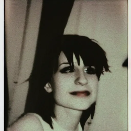 Prompt: A polaroid photograph of Hayley Williams circa 1982