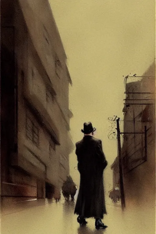 Image similar to (((((1950s film noir street night . muted colors.))))) by Jean-Baptiste Monge !!!!!!!!!!!!!!!!!!!!!!!!!!!