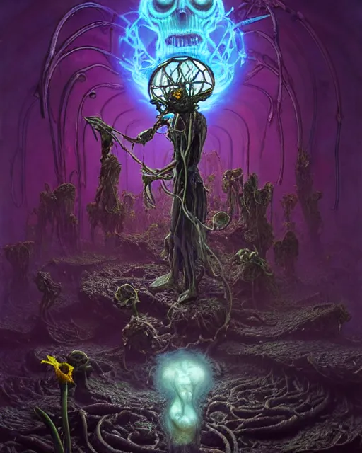 Prompt: the platonic ideal of flowers, rotting, insects and praying of cletus kasady carnage thanos davinci dementor wild hunt chtulu mandelbulb rick and morty doctor manhattan bioshock, caustic, ego death, decay, dmt, psilocybin, concept art by randy vargas and greg rutkowski and zdzisław beksinski