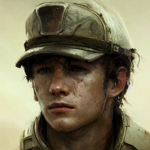 Image similar to portrait of a man by greg rutkowski, tye sheridan as a colonial marine, from aliens franchise, he is about 2 0 years old, military composure, highly detailed portrait, digital painting, artstation, concept art, smooth, sharp foccus ilustration, artstation hq