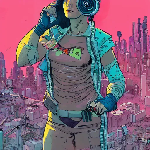 Prompt: Cyberpunk girl by Josan Gonzalez and Geof Darrow