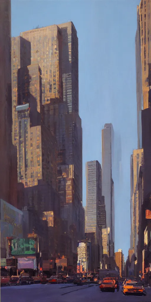 Image similar to city morning ben aronson matte painting