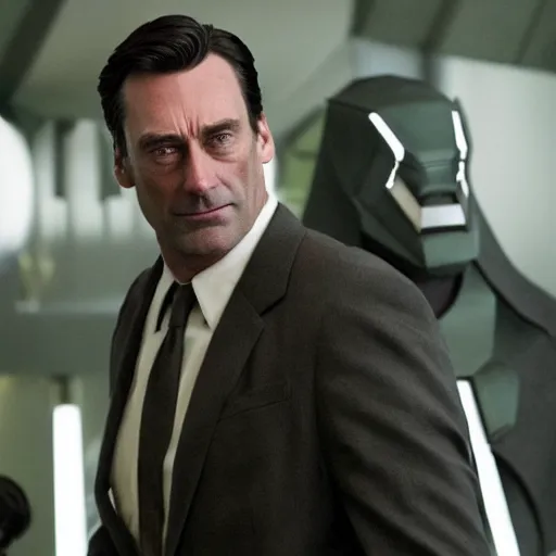 Prompt: Jon Hamm as Doctor Doom in the new Fantastic Four movie