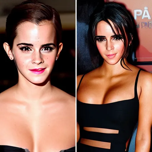 Image similar to emma watson mixed with kim kardashian