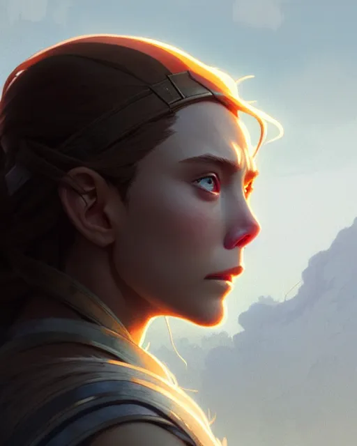 Image similar to azctec warrior, elizabeth olsen, detailed perfect face, exquisite details, fire magic, mid view, design on a white background, by studio muti, greg rutkowski makoto shinkai takashi takeuchi studio ghibli