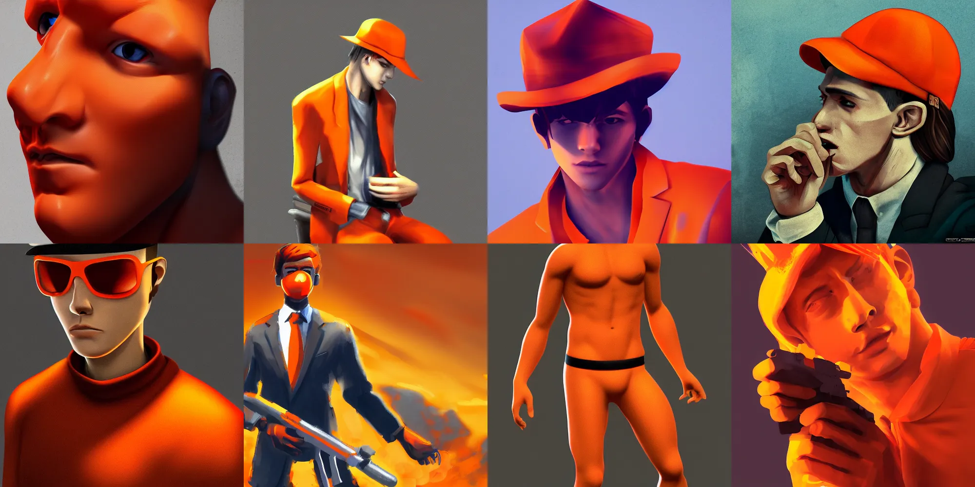 Prompt: Orange Boy,mafia,8k,wallpaper,artstation