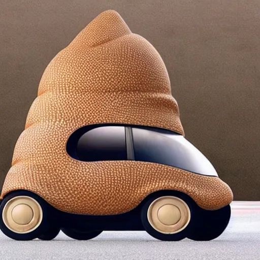 Image similar to a car shaped like an acorn, concept,