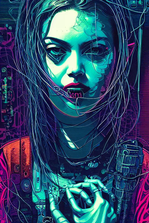 Image similar to dreamy cyberpunk girl, abstract smoke atomic heart, beautiful woman, detailed acrylic, grunge, intricate complexity, by dan mumford and by alberto giacometti, gillis rombouts