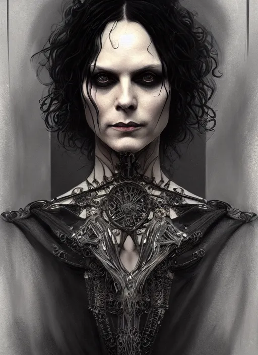 Prompt: ville valo, gothic, portrait, intricate, elegant, highly detailed, digital painting, artstation, concept art, wallpaper, smooth, sharp focus, illustration, art by h. r. giger and artgerm and greg rutkowski and alphonse mucha