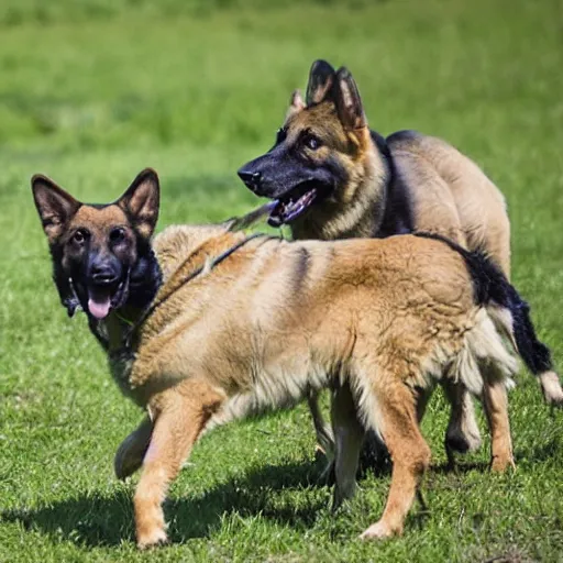 Prompt: German Shepard Shepherding Sheep