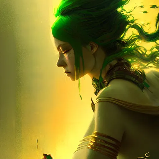 Prompt: green lady fighting red 3, high intricate details, rule of thirds, golden ratio, cinematic light, anime style, art station, by greg rutkowski