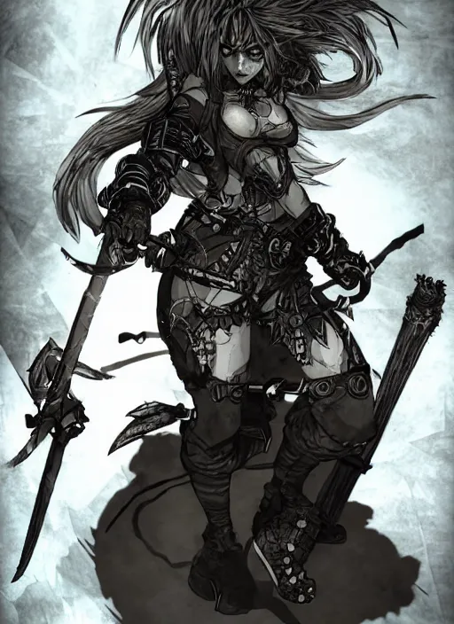 Image similar to Full body portrait of female gnoll mage wielding mystic powers. In style of Yoji Shinkawa and Hyung-tae Kim, trending on ArtStation, dark fantasy, great composition, concept art, highly detailed, dynamic pose.