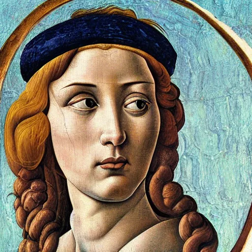 Prompt: Painting of Sandro Botticelli set on the moon