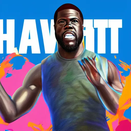 Image similar to super tall kevin hart, ultra realistic, hyper detailed, digital painting,